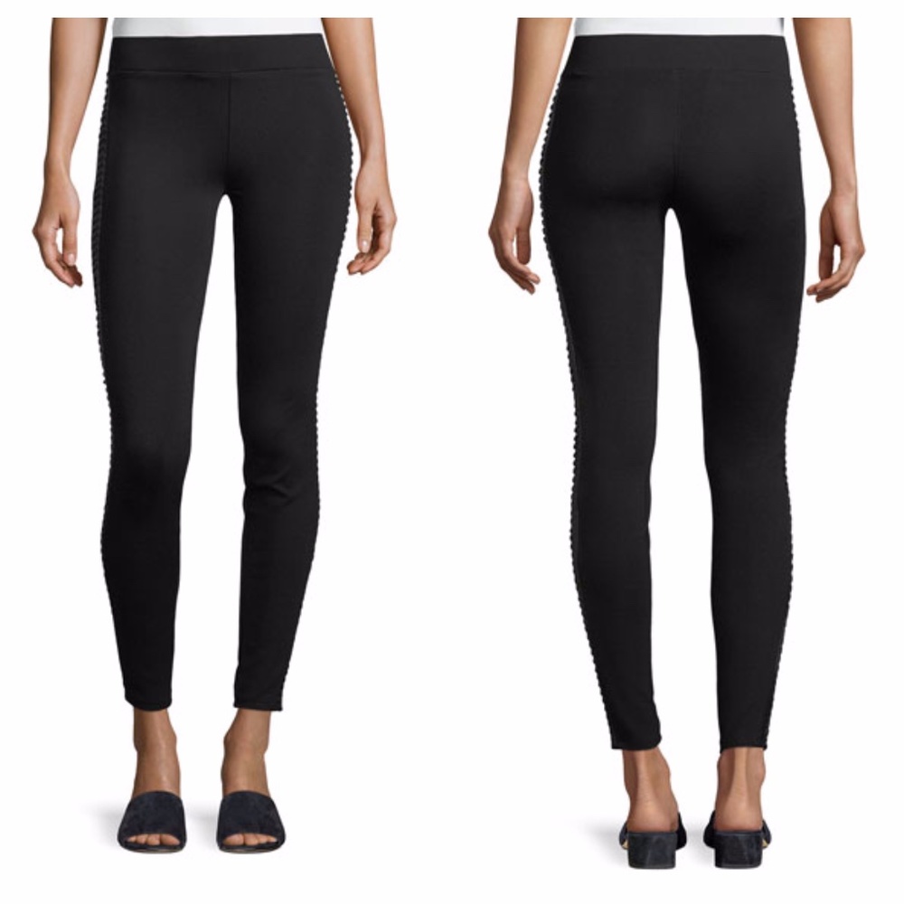 My Tribe Side Faux Leather Detail Leggings